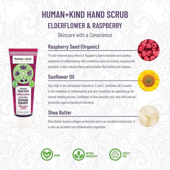 Human+Kind Moisturizing Hand Scrub Exfoliating for Soft Smooth Hands 2.5 oz - Picture 3 of 6